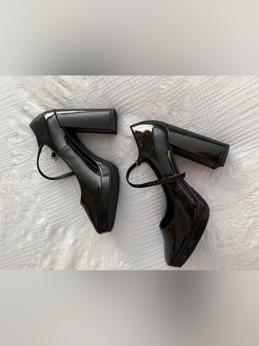 Madden Girl Black Patent Platform Mary Jane Pumps